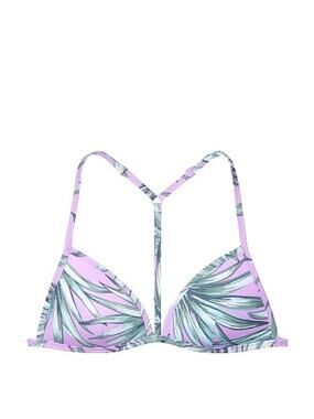 PINK Victoria's Secret Violet Palm Y Back Push Up Triangle Bikini Top L